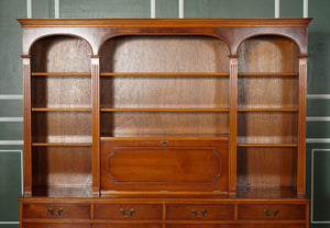 FLAMED YEW WOOD BRADLEY ENGLAND BANK LiBRARY BOOKCASE CUPBOARD WITH LIGHTS