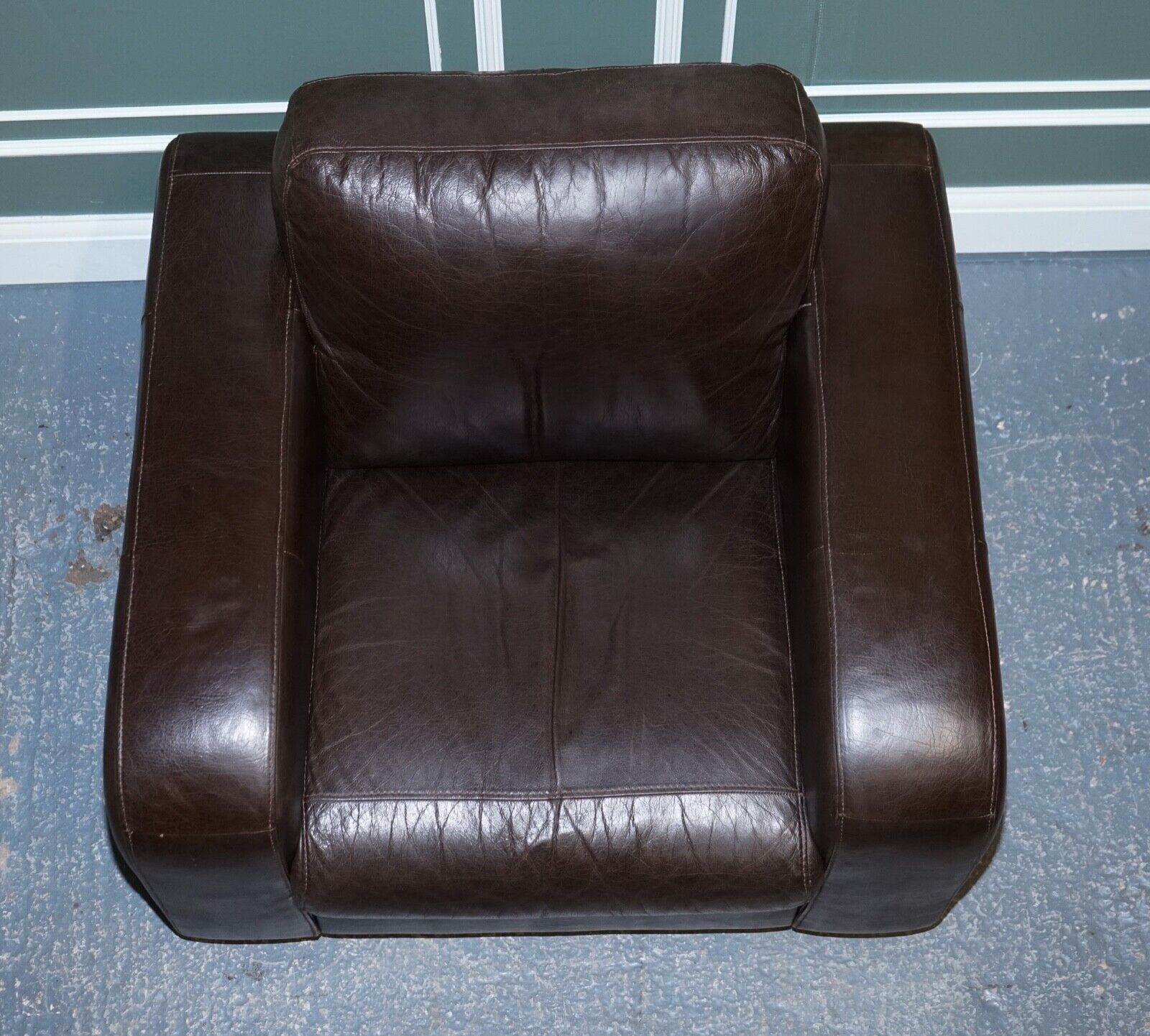 VINTAGE PAIR OF CHOCOLATE BROWN LEATHER ARMCHAIRS BY SOFITALIA