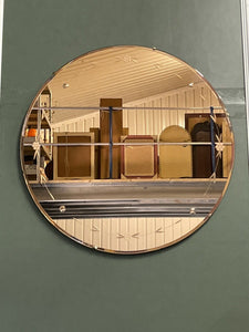 ONE OF A KIND FRENCH ART DECO 1920'S PEACH COLOURED WALL MIRROR