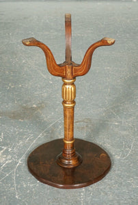 VINTAGE ORIENTAL CHINOISERIE  EBONISED HAND PAINTED PEDESTAL SIDE END LAMP TABLE