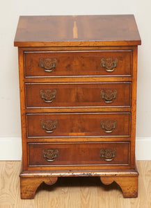 DISTRESSED VINTAGE GEORGIAN STYLE YEW WOOD CHEST OF DRAWERS