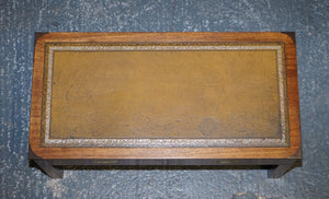 HARRODS LONDON KENNEDY MILITARY CAMPAIGN COFFEE TABLE WITH BROWN LEATHER TOP