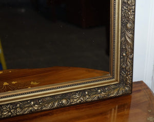 LOVELY VINTAGE GOLD ORNATE BEVELLED WALL MIRROR