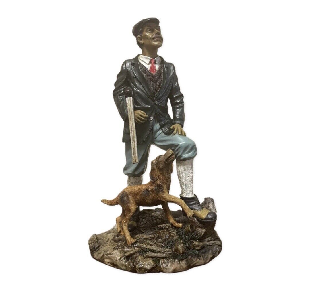 COLLECTORS COUNTRY MAN WITH DOG FIGURINE