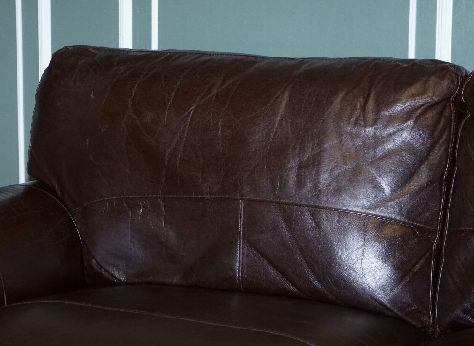 VINTAGE CHOCOLATE BROWN TWO TO THREE SEATER SOFA