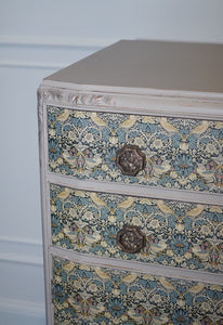 1930s WARING & GILLOW HAND PAINTED CHEST OF DRAWERS CUPBOARD WILLIAM MORRIS
