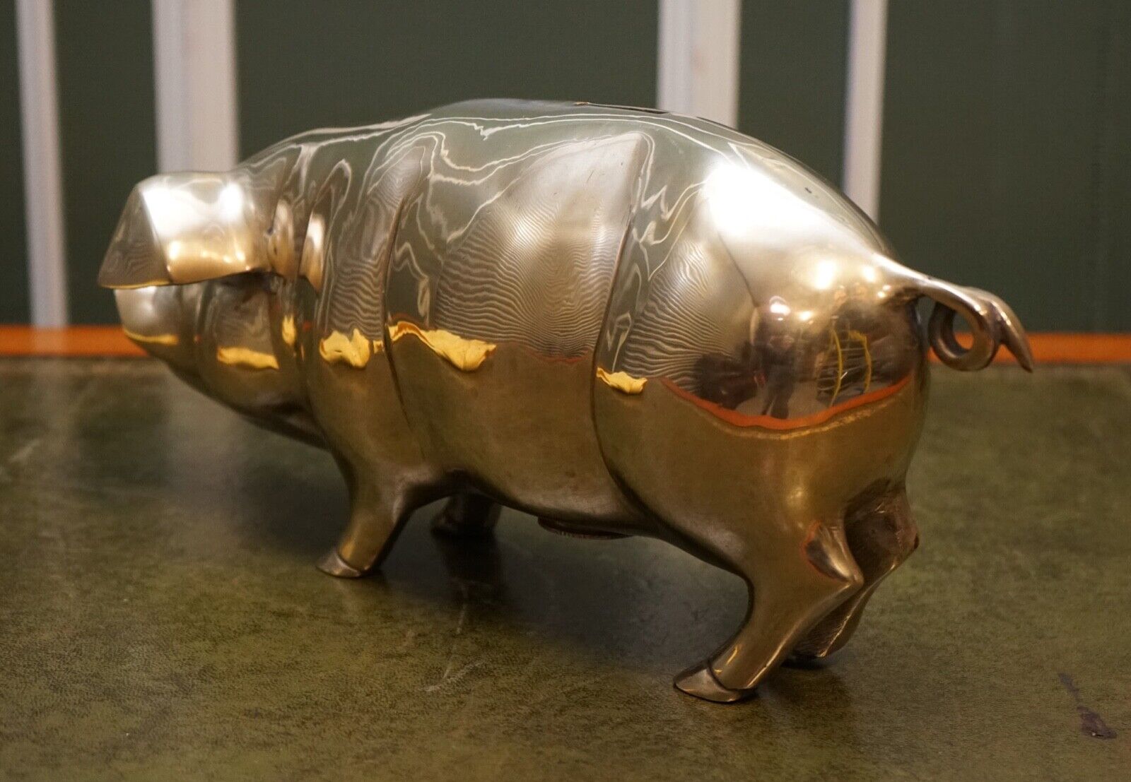 EXQUISITE EARLY 20TH CENTURY BRASS PIGGY BANK