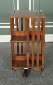 RESTORED FRENCH MILITARY CAMPAIGN BRASS INLAID REVOLVING BOOKCASE