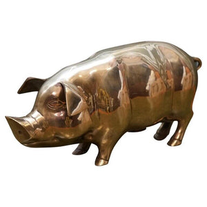 EXQUISITE EARLY 20TH CENTURY BRASS PIGGY BANK