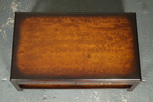VERY STUNNING VINTAGE MILITARY CAMPAIGN MAHOGANY & BRASS COFFEE TABLE