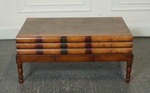 LOVELY VINTAGE FAUX STACK OF BOOKS COFFEE TABLE INTERNAL STORAGE J1