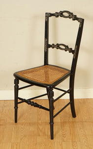 ANTIQUE CIRCA 1815 MOTHER OF PEARL INLAID EBONISED REGENCY OCCASIONAL CHAIR