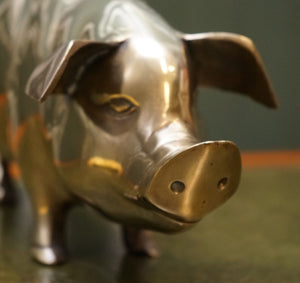 EXQUISITE EARLY 20TH CENTURY BRASS PIGGY BANK