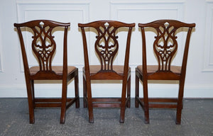 LOVELY CHIPPENDALE STYLE SET OF 6 DINING CHAIS H FRAME