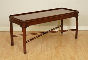 VINTAGE CHIPPENDALE STYLE SOLID MAHOGANY COFFEE TABLE EARLY 20TH CENTURY
