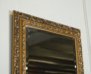 VINTAGE PETITE GOLD ORNATE BEVELLED MIRROR