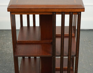 SHERATON REVIVAL INLAID REVOLVING BOOKCASE SIDE END TABLE J1