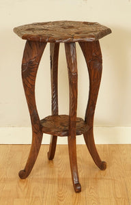 1905's LIBERTY'S LONDON HAND CARVED OCCASIONAL SIDE END LAMP WINE TABLE