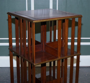 RESTORED FRENCH MILITARY CAMPAIGN BRASS INLAID REVOLVING BOOKCASE