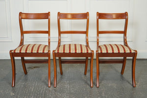 VINTAGE SET OF 8 YEW WOOD DINING CHAIRS J1