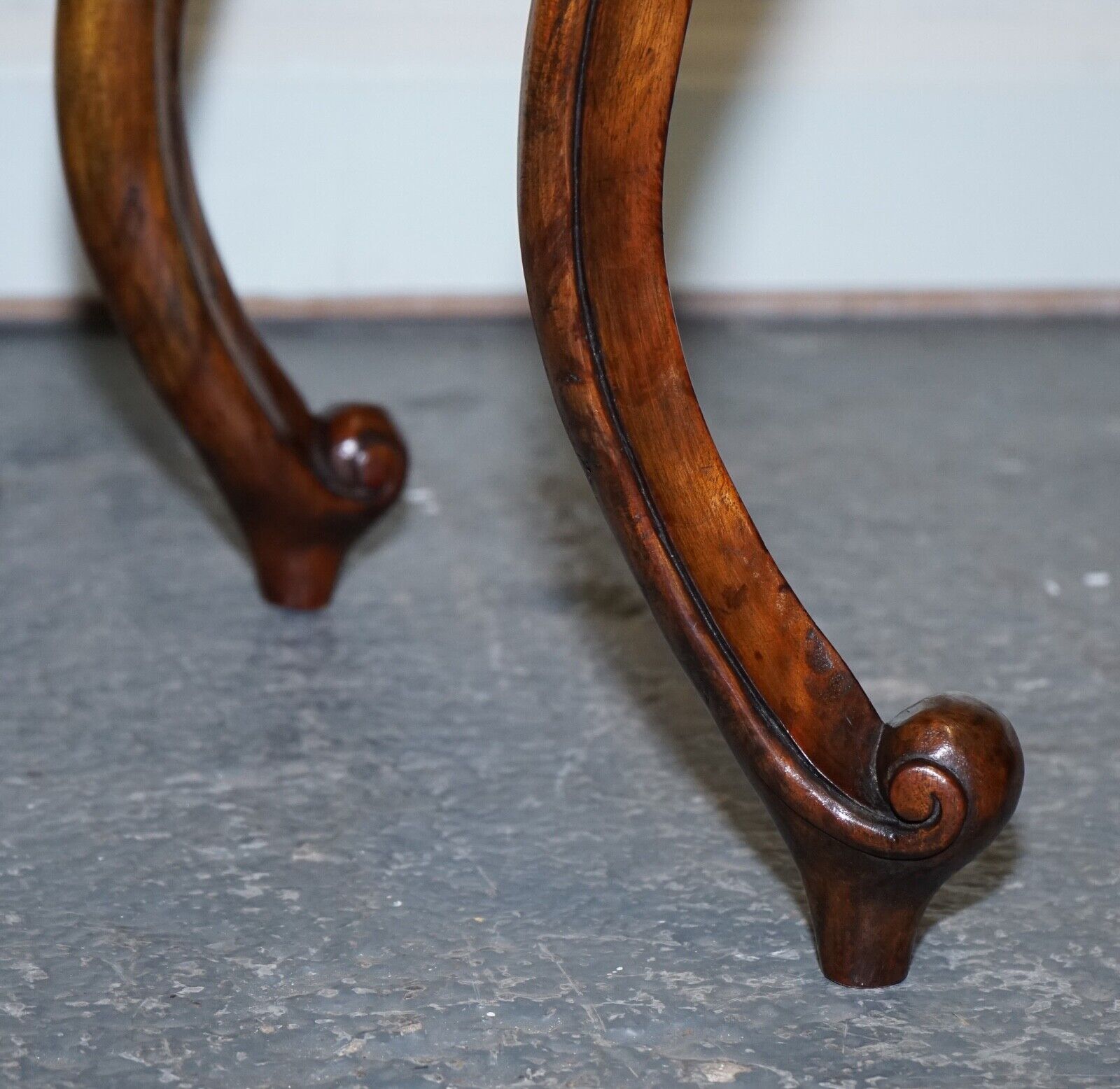 LATE 19TH CENTURY CARVED FRENCH HALL STAND CONSOLE TABLE WITH CABRIOLE LEGS