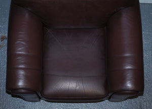 PAIR OF LARGE COMFORTABLE BROWN LEATHER ARMCHAIRS, MATCHING SOFA AVAILABLE