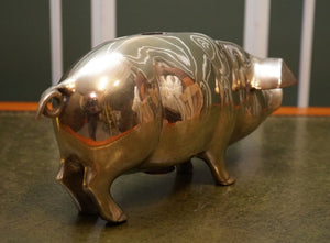 EXQUISITE EARLY 20TH CENTURY BRASS PIGGY BANK