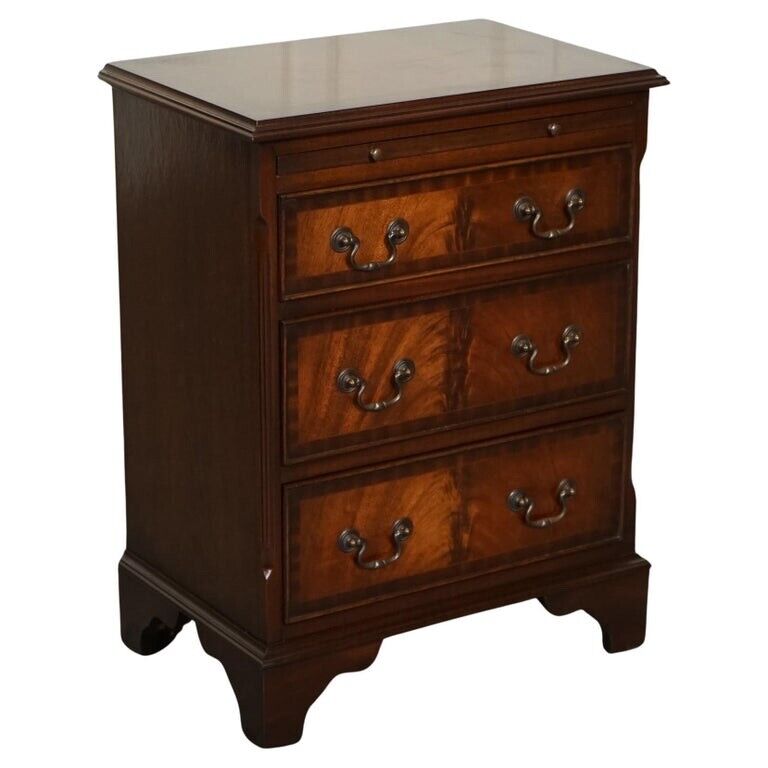 LOVELY GEORGIAN STYLE SMALL CHEST OF DRAWERS SIDE TABLE WITH BUTLER TRAY J1