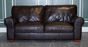 VINTAGE CHOCOLATE BROWN TWO TO THREE SEATER SOFA