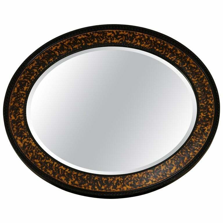 VINTAGE OVAL WALL MIRROR IN THE MANNER OF WILLIAM YEOWARD