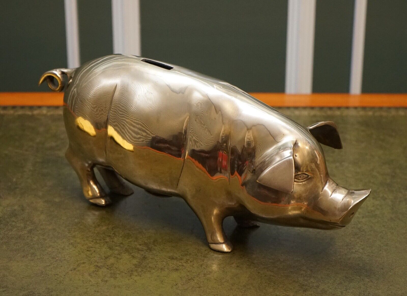 EXQUISITE EARLY 20TH CENTURY BRASS PIGGY BANK