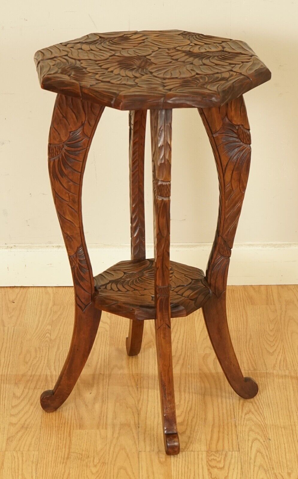 1905's LIBERTY'S LONDON HAND CARVED OCCASIONAL SIDE END LAMP WINE TABLE
